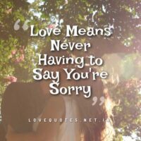 Love Means Never Having to Say You're Sorry